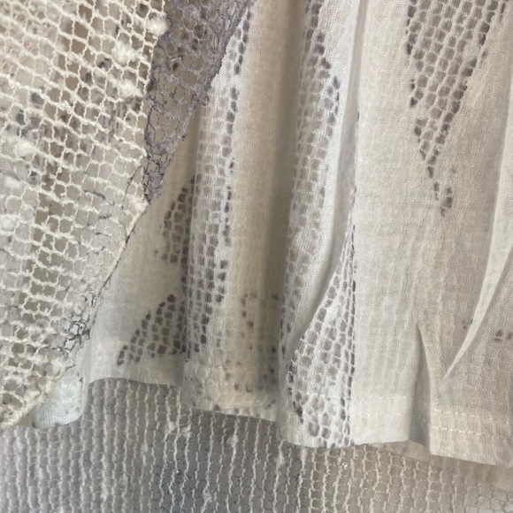 Coco+Carmen unique cream and gray nettle knit layered blouse  SZ L-XL - Picture 3 of 11